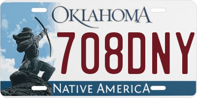 OK license plate 708DNY