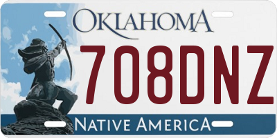 OK license plate 708DNZ