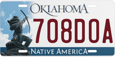 OK license plate 708DOA