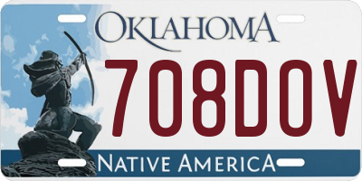 OK license plate 708DOV