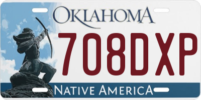 OK license plate 708DXP