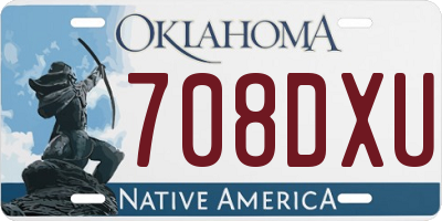 OK license plate 708DXU