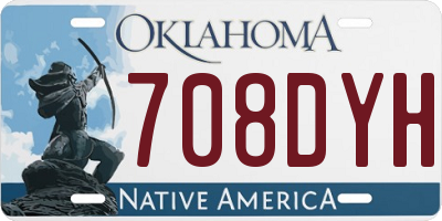 OK license plate 708DYH