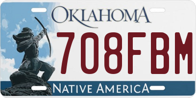 OK license plate 708FBM