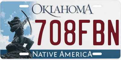 OK license plate 708FBN