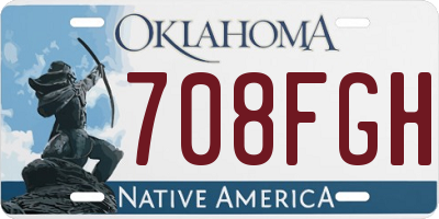 OK license plate 708FGH