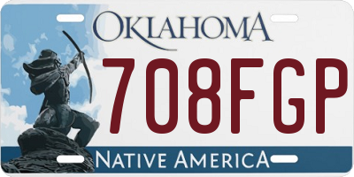 OK license plate 708FGP
