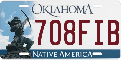 OK license plate 708FIB