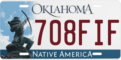 OK license plate 708FIF