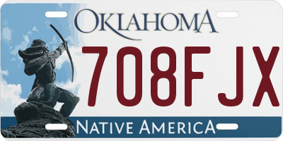 OK license plate 708FJX