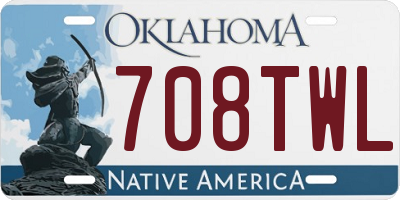 OK license plate 708TWL