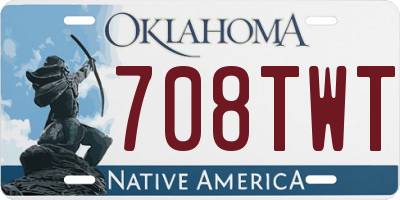 OK license plate 708TWT