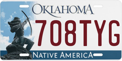 OK license plate 708TYG