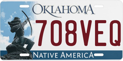 OK license plate 708VEQ