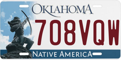 OK license plate 708VQW