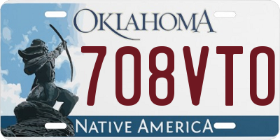 OK license plate 708VTO