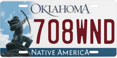 OK license plate 708WND