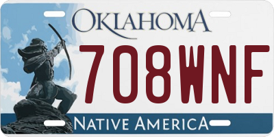 OK license plate 708WNF