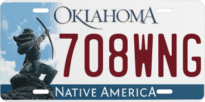 OK license plate 708WNG