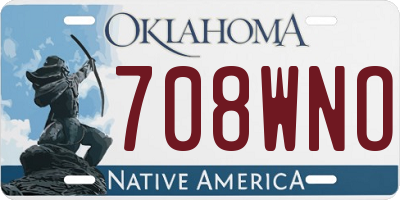 OK license plate 708WNO