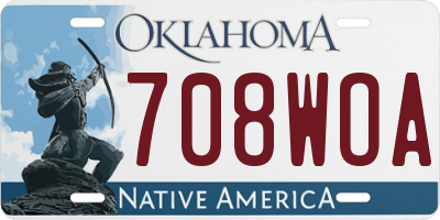 OK license plate 708WOA