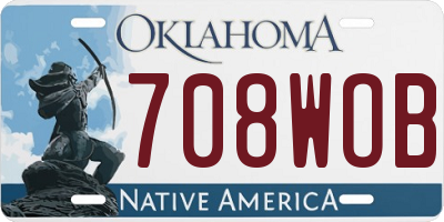 OK license plate 708WOB