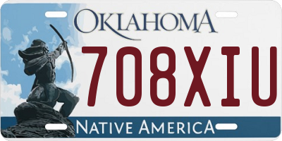 OK license plate 708XIU