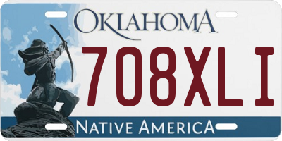 OK license plate 708XLI
