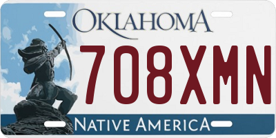OK license plate 708XMN