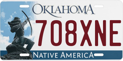 OK license plate 708XNE