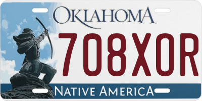 OK license plate 708XOR