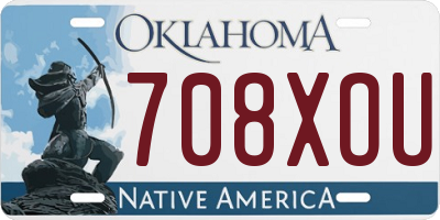 OK license plate 708XOU