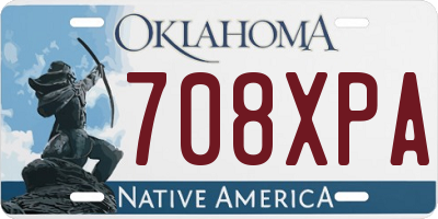 OK license plate 708XPA