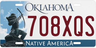 OK license plate 708XQS