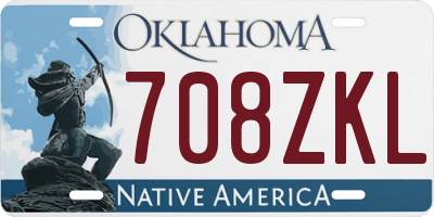 OK license plate 708ZKL