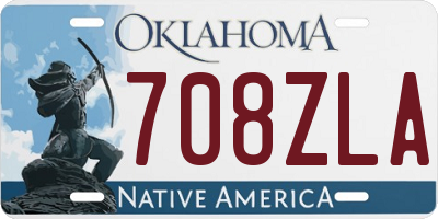 OK license plate 708ZLA