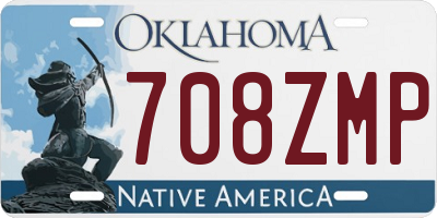 OK license plate 708ZMP