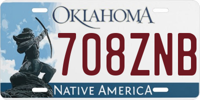 OK license plate 708ZNB
