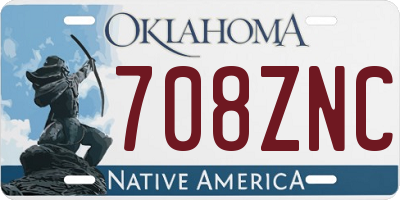 OK license plate 708ZNC