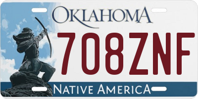 OK license plate 708ZNF