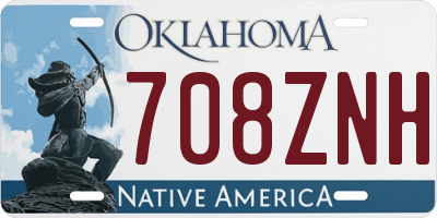 OK license plate 708ZNH