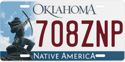 OK license plate 708ZNP
