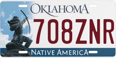 OK license plate 708ZNR