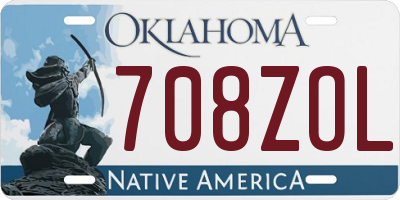 OK license plate 708ZOL