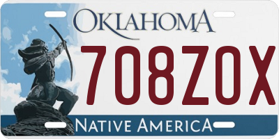 OK license plate 708ZOX