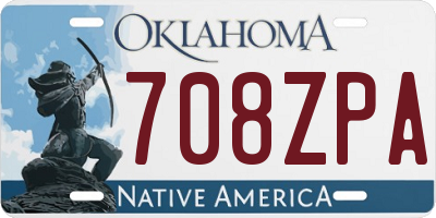 OK license plate 708ZPA