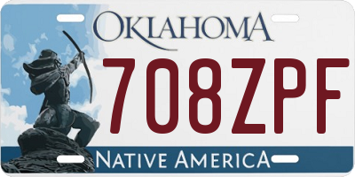 OK license plate 708ZPF