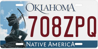 OK license plate 708ZPQ
