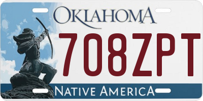 OK license plate 708ZPT