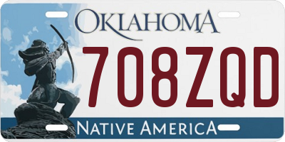 OK license plate 708ZQD